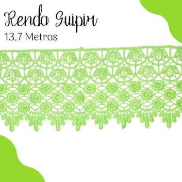 Imagem de Renda Guipír Verde Folha - Rolo Com 13,7 Metros - Chl185 - Nybc