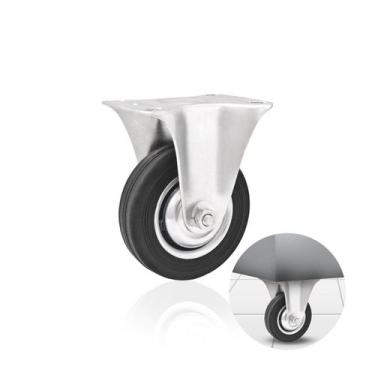 Imagem de Rodízio de Borracha Chapa Fixa Roda 160 Mm Para 150 Kg - Mtx