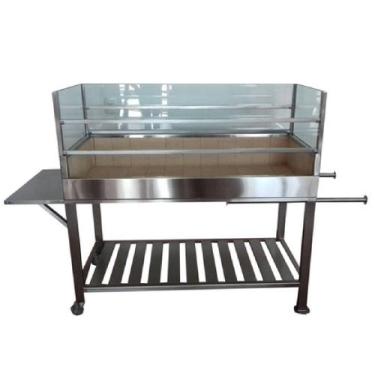 Imagem de Churrasqueira Parrilla móvel Tecnogrill em inox com duas grelhas avuls