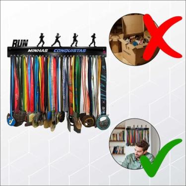 Imagem de Porta Medalhas Corrida de Rua Masc P/ Até 100 Medalhas - QUADRO DE MED
