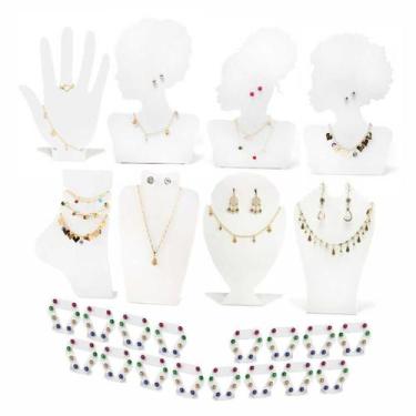 Imagem de Busto Expositor Colar Brincos Anel Joias Biju Kit 24 Pçs - Acrilikus, 