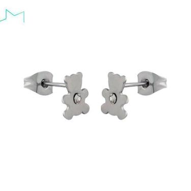 Imagem de Brinco Infantil Ursinho Aço Inoxidável Não Escurece Criança - Santo Es