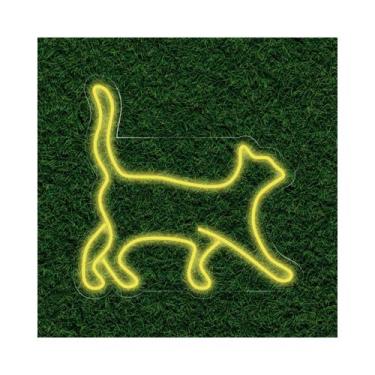 Imagem de Painel Neon Led Cat Gato Decoração Pet Shop Amante de Animal - letreir