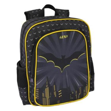 Imagem de Mochila Masculina Infantil Ls Bolsas Homem Morcego Preto E Amarelo Med
