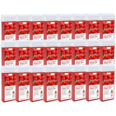Imagem de Kit 24 Refil Cera Depilatoria Corporal Profissional Depilação Roll On 