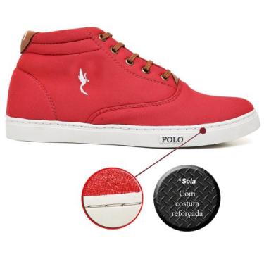 Imagem de Tenis Sapatenis Masculino Cano Alto Bota Barato - Polo Blu, Vermelho, 