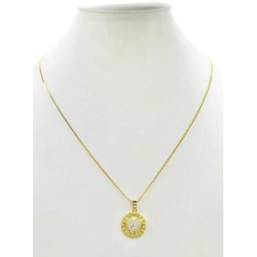 Imagem de Cordão Feminino 1mm Coração Brilhante - Banhado a Ouro 18k - ToJoia18k
