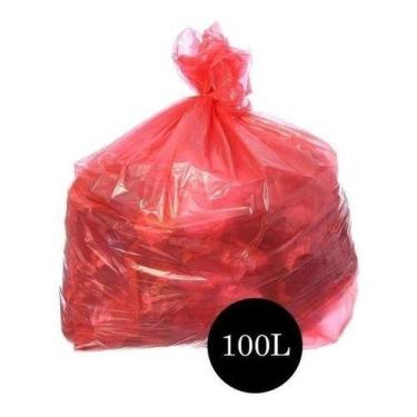 Imagem de Saco De Lixo Comum Vermelho 100lts Pct C/100 Un - HIGIPACK