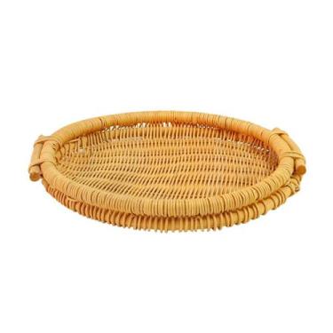 Imagem de Cesta de rattan redonda alças nas laterais 24cm - Freecom