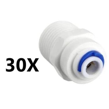 Imagem de 30 Conexão Conector Reta Conector Engate Rápido Reto Rosca 1/2 Para Fi