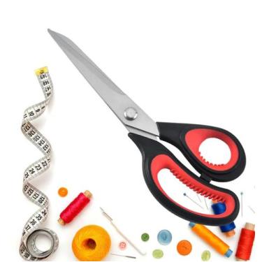 Imagem de Tesoura Para Tecido Profissional Costura Inox Cabo Plástico Multi Uso 