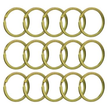 Imagem de Argola Dourada 35mm Para Chaveiro Banhada a Níquel 50 Unidades - Russo