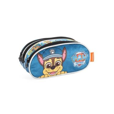 Imagem de Estojo Escolar Patrulha Canina Triplo 3 Divisórias Aveludado - Luxcel,