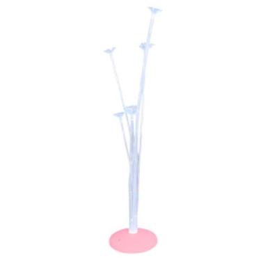 Imagem de Suporte para Balões com Base Rosa Claro e Leds Colorido - 70cm - 1 uni