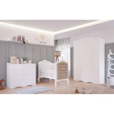 Imagem de Quarto Completo Bebê Provençal Permobili Encanto kit cap MDF
