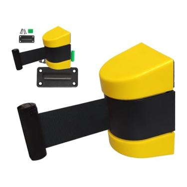 Imagem de YsXoWiui Barreira de Fita Retrátil Fixada Na Parede com Caixa PP, Divisor de Linha de Fita Isolante Telescópica de Instalação Simples, Barreira de Cabo, 5 M