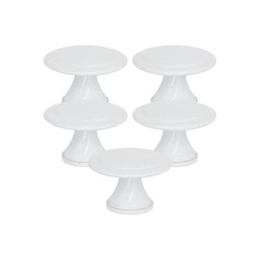 Imagem de Puxador Colonial Ponto Furo Único Gaveta Armário Retrô Conjunto de 5 (Branco)