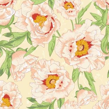 Imagem de Mangoloo Papel de parede floral rosa descasque e cole papel de parede floral vintage autoadesivo removível papel de contato floral impermeável vinil folha verde papel de parede para decoração de