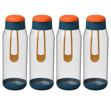 Imagem de Kit 4 Garrafinha Água Squeeze Esporte 500ml Alça Resistente Bpa Free Escritório Academia (Verde)