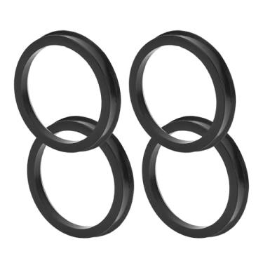 Imagem de TUCKBOLD Anéis centralizados no cubo da roda do carro Rodas duráveis Eixo central amortecedor Hubrings preto 4 peças OD 76,1 mm para ID 64,1 mm policarbonato