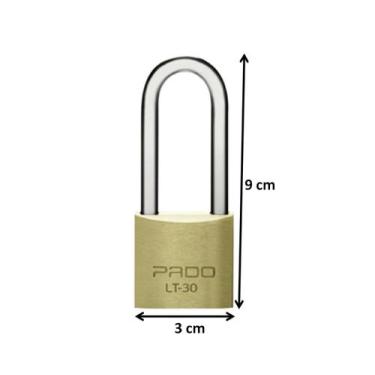 Imagem de Cadeado Pado Latão 30mm Haste Longa 50mm Corrente Mala