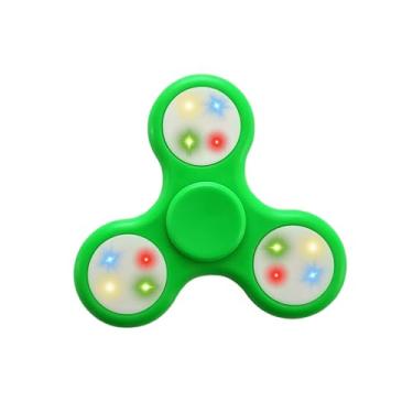 Imagem de Pop It Hand Spinner com LED Giratório - Brinquedo Antiestresse Iluminado Cor Verde - Diversão e Relaxamento para Todas as Idades