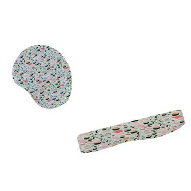 Imagem de Kit Mouse Pad E Apoio Teclado Ergonômico Sushi Perfeito