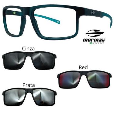 Imagem de Oculos Mormaii Swap 5 6127 K04 Verde Fosco Com 3 Clipons, Cinza, Prata