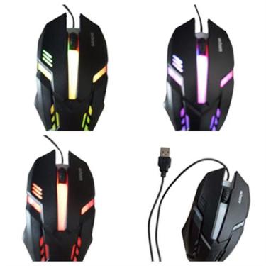 Imagem de Mouse Optico com fio USB Luz Colorido - TELINTEC