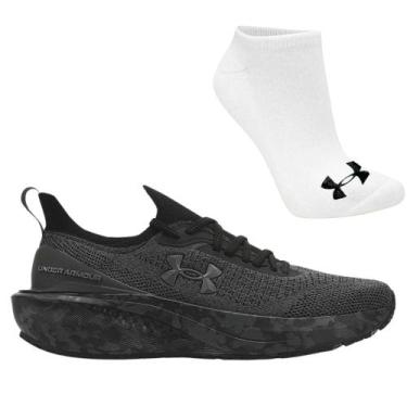 Imagem de Kit Tênis Under Armour Ua Charged Quicker 2 Masculino e Meia, 35, Cinz