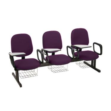 Imagem de Cadeira em longarina para Escolas Linha Uno Roxo