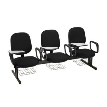 Imagem de Cadeira em longarina para Escolas Linha Uno Preto