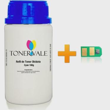 Imagem de Kit Toner Refil + Chip Toner TankFull Para Okidata C330 C330DN C331 MC361 C310 C530 MC362 MC561 - 44469703 Ciano Dose Ún