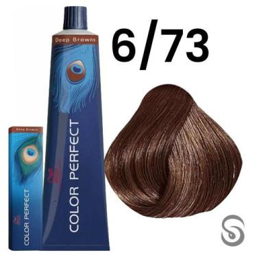 Imagem de Wella Perfect Color 6/73 Louro Escuro Marrom Dourado Deep Browns 60ml,