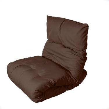 Imagem de Colchonete Futon Colchão Solteiro Dobrável Enrolável Decorativo Almofada (Marrom)
