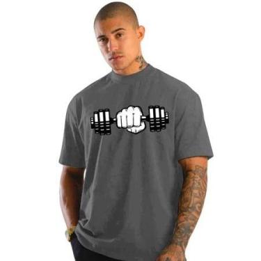 Imagem de Camiseta Oversized Masculina Basic em Algodão Estampa Academia Treino 