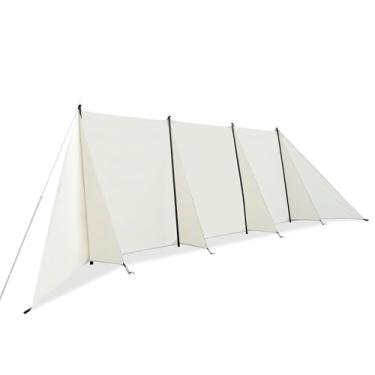 Imagem de Himalaya quebra-ventos para acampamento, privacidade, fogão, abrigo, para-brisa, proteção contra vento, multifuncional, portátil, leve para acampamento ao ar livre (branco pérola)
