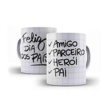 Imagem de Caneca Porcelana Dia dos Pais Parceiro Herói Pai - Villa Caneca