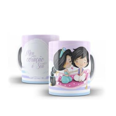 Imagem de Caneca Porcelana Dia dos Namorados Casal Aladim - Villa Caneca