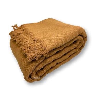 Imagem de Manta para Sofá Cama Gigante Super King 1,80x3,00 metros 100% Algodão Protetor Capa(Caramelo)