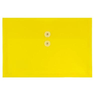Imagem de Envelope de papel de plástico para livreto JAM com fecho de botão e cordão – Tamanho da letra e tamanho legal – 12 envelopes por pacote, Amarelo, Legal Size