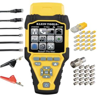Imagem de Klein Tools Conjunto de testador de cabos VDV501-770, cabos conector F Scout Pro Max, cabo coaxial/vídeo, telefone (RJ11/RJ12/RJ45), controles remotos Test-n-Map
