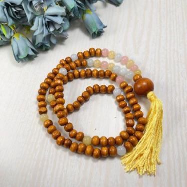 Imagem de Japamala 108 Contas Madeira com pedras naturais Ho'Oponopono - Paz Int