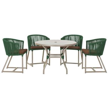 Imagem de Mesa com 4 Cadeiras de Jantar Roma 100cm e Noronha em Aluminío