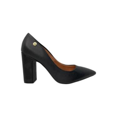 Imagem de Sapato Social Scarpin Feminino Salto Robusto Vizzano, Preto, 37