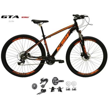 Imagem de Bicicleta Aro 29 Ksw Xlt Kit 2x9 Gta Sunrun Freio Disco K7 11/36 Pedivela 24/38d Garfo com Trava (Preto/Laranja, 21)