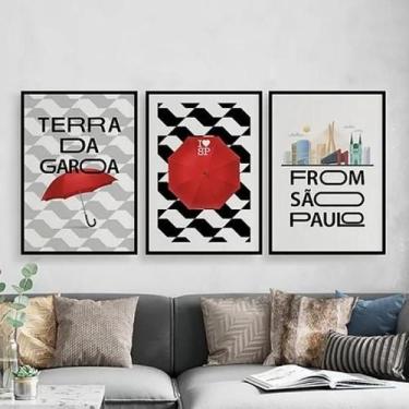 Imagem de Kit 3 Quadros São Paulo Terra Da Garoa 45X34Cm - Quadros On-Line