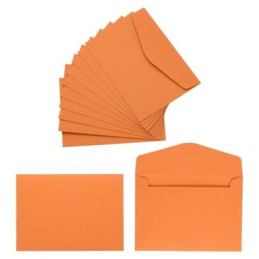 Imagem de PATIKIL Envelopes de cartões de presente, 110 g/m², minienvelopes coloridos de papel de 110 g/m2, porta-cartões pequenos para negócios, convites, saudações, casamentos, festas, laranja, 11,5 x 8,2 cm