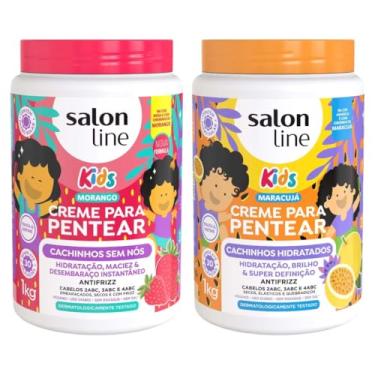 Imagem de Kit com 2 Cremes para Pentear Kids Morango e Maracujá 1Kg Salon Line