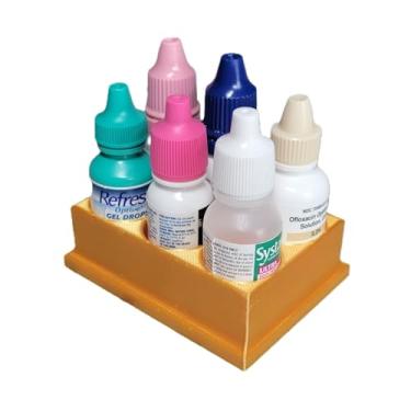 Imagem de Znet3D Organizador e armazenamento de frascos de colírio – Suporte de 6 compartimentos (ouro)